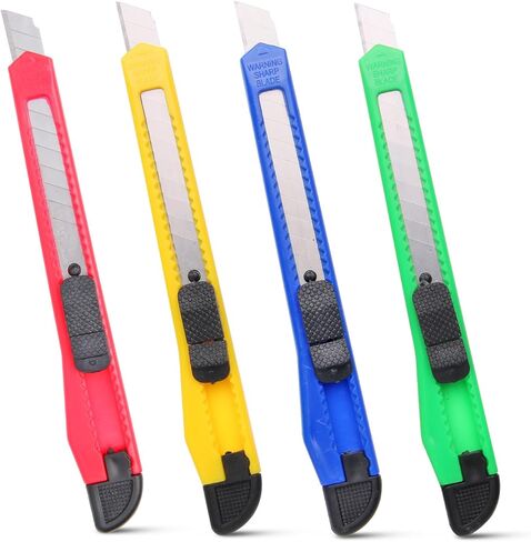 4 قطع من سكاكين قطع الصناديق، سكاكين المساعدة من الجيل الثالث، فتاحة شفرات الحلاقة، سكاكين المساعدة، قواطع الصناديق القابلة للسحب، سكين عمل صغير من Htaexpu in Kuwait