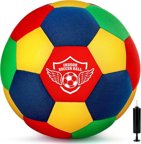 HopeRock House Soccer Ball Soft Foam Indoor Soccer Ball Size 4 Kids Inside for Your Home Ball, Lightweight Safe Fun for Dribbling Training, Great Youth Soccer Balls, Soccer Gifts for Boys 8-12 in Kuwait