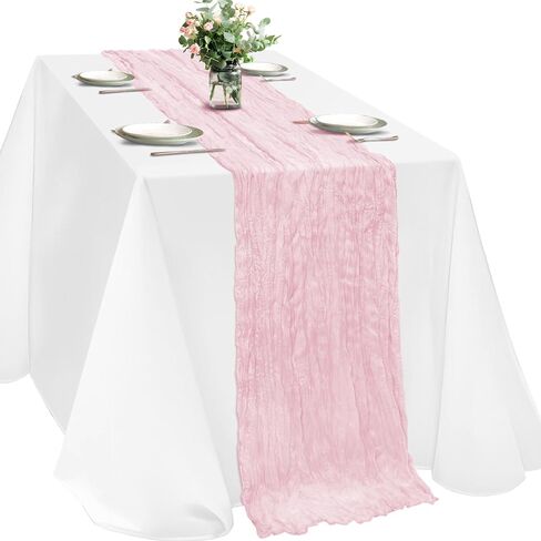 مفرش طاولة من القماش القطني باللون الأزرق الفاتح، مقاس 120 بوصة و10 أقدام من قماش الجبن الشاش الريفي من بوهو لحفلات الزفاف وحفلات الزفاف وحفلات استقبال المولود الجديد وحفلات عيد الفصح وديكورات الطاولة in Kuwait