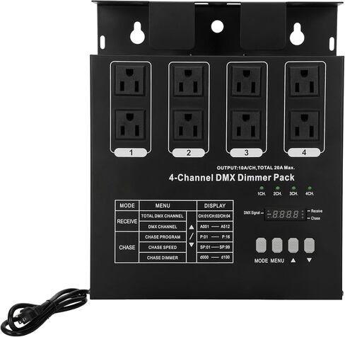 Dmx Dimmer Pack,4 Channel Dmx512 Dimmer Pack， Lighting Controller, DMX 4-Channel Dimmer Pack Suitable for Stage Lighting Control in Kuwait