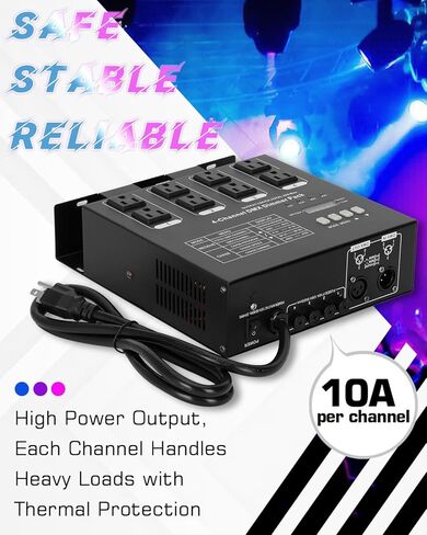 Dmx Dimmer Pack,4 Channel Dmx512 Dimmer Pack， Lighting Controller, DMX 4-Channel Dimmer Pack Suitable for Stage Lighting Control in Kuwait