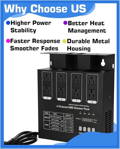 Dmx Dimmer Pack,4 Channel Dmx512 Dimmer Pack， Lighting Controller, DMX 4-Channel Dimmer Pack Suitable for Stage Lighting Control in Kuwait