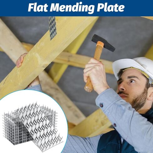 20PCS Truss Plates, 3x6 Inch Pronged Truss Mending Plates, Repair Tie Plate Bracket with 9mm Nail Teeth for Wood Stud Roof Truss Timber, 20 Ga Thickness in Saudi Arabia