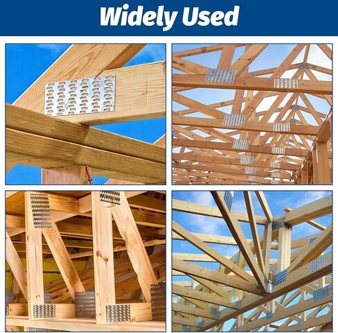 20PCS Truss Plates, 3x6 Inch Pronged Truss Mending Plates, Repair Tie Plate Bracket with 9mm Nail Teeth for Wood Stud Roof Truss Timber, 20 Ga Thickness in Saudi Arabia