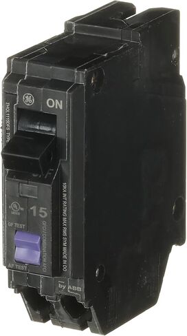 قاطع الدائرة ABB Q-Line® THQL1115DFS • قاطع أحادي القطب بقدرة 15 أمبير • وظيفة مزدوجة AFCI/GFCI • تيار متردد 120/240 فولت تيار متردد • تصنيف مقاطعة 10 كيلو أمبير • قاطع توصيل مغناطيسي حراري لمراكز التحميل in Saudi Arabia