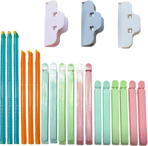 21Pcs Sealing Clip Bag Chip Clips for Food Storage Various Sizes Colour Function Gripstick Bag Sealers Stay Fresh Bag Sealer Sticks Keeps Food Bags Airtight Watertight in Saudi Arabia
