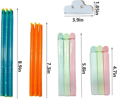 21Pcs Sealing Clip Bag Chip Clips for Food Storage Various Sizes Colour Function Gripstick Bag Sealers Stay Fresh Bag Sealer Sticks Keeps Food Bags Airtight Watertight in Saudi Arabia