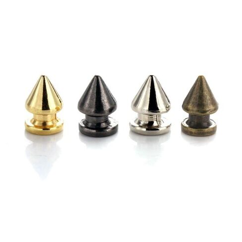 20Set 8x12mm Spots Cone Nailhead Rivet Bullet Punk Spikes Fit Leather Craft Bags Bracelet Clothing Shoes Collars Nailhead DIY (Black) in Saudi Arabia