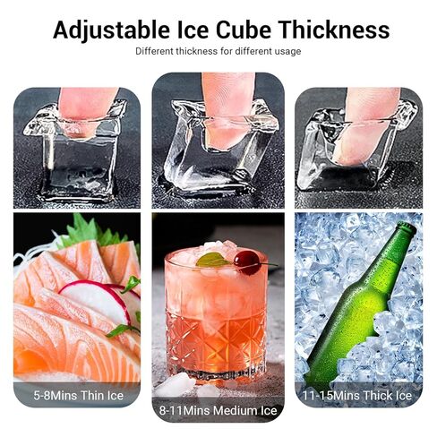 ماكينة صنع الثلج التجارية بسعة 650 رطل/24 ساعة، سعة كبيرة 400 رطل، ماكينة صنع الثلج الكهربائية من الفولاذ المقاوم للصدأ مع وظيفة التنظيف الذاتي، 12 سُمك ثلج قابل للتعديل in Kuwait