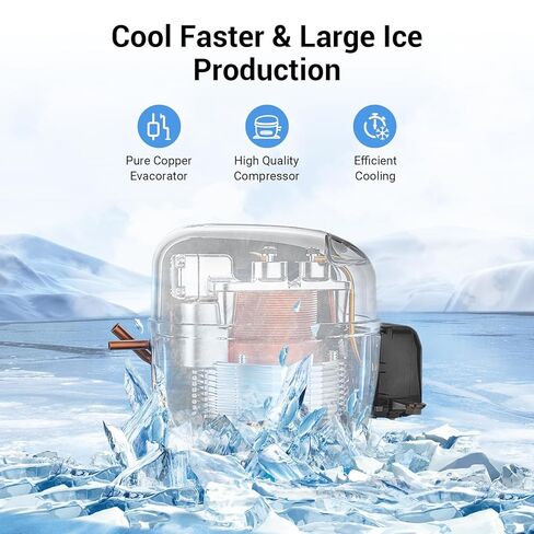 ماكينة صنع الثلج التجارية بسعة 650 رطل/24 ساعة، سعة كبيرة 400 رطل، ماكينة صنع الثلج الكهربائية من الفولاذ المقاوم للصدأ مع وظيفة التنظيف الذاتي، 12 سُمك ثلج قابل للتعديل in Kuwait