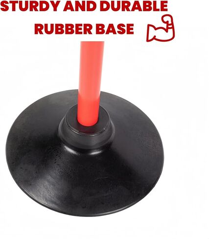 6 Pcs 5 FT Adjustable Agility Training Poles for Soccer,Basketball,Football, Horse,Dog-Speed and Agility Training Equipment Sports Training Poles with Rubber Bases and Bag(Red) in Kuwait