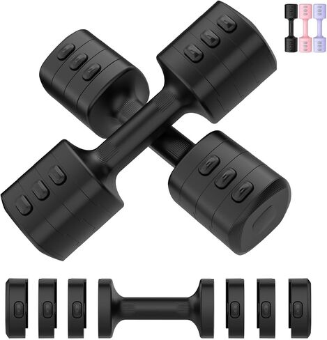 Adjustable Dumbbell Set, Total 11LB Weight Dumbbells Set for Women, Each 2.2/3.3/4.4/5.5LB, Hand Weights for Home Gym Workout Training in Saudi Arabia