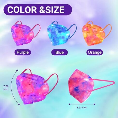 أقنعة الوجه Rasav KN95 ، قناع سلامة الغبار مريح 5 طبقة ، قناع التصميم الملون kn95 للنساء ، الرجال in Kuwait