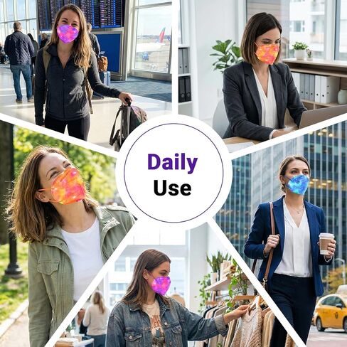 أقنعة الوجه Rasav KN95 ، قناع سلامة الغبار مريح 5 طبقة ، قناع التصميم الملون kn95 للنساء ، الرجال in Kuwait