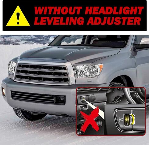 For 2007 2008 2009 2010 2011 2012 2013 Toyota Tundra Headlight Assembly For 2008-2017 Toyota Sequoia Head Lights Headlamp Replacement Driver and Passenger Pair, Black in Kuwait