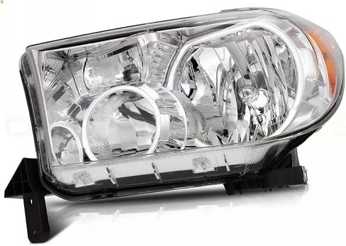 For 2007 2008 2009 2010 2011 2012 2013 Toyota Tundra Headlight Assembly For 2008-2017 Toyota Sequoia Head Lights Headlamp Replacement Driver and Passenger Pair, Black in Kuwait