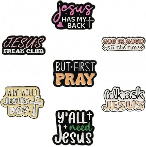 Religious Christian Enamel Brooch-Lapel 7pcs Pin Set in Kuwait