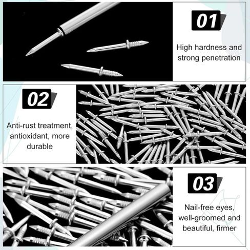 300 Pcs Double Headed Skirting Nails, Long Enough Invisible Finish Nails for Baseboard & Trim, Seamless No Mark Double Head Nails for Woodworking in Kuwait