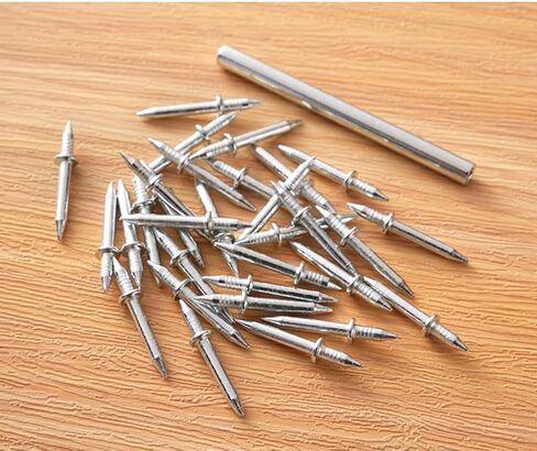 300 Pcs Double Headed Skirting Nails, Long Enough Invisible Finish Nails for Baseboard & Trim, Seamless No Mark Double Head Nails for Woodworking in Kuwait