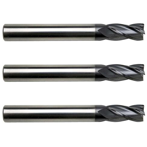 3 قطعة قطر 1/8 بوصة × ساق 1/8 بوصة نصف قطر 0.015 بوصة 4-ناي زاوية نصف قطرها تايفون سلسلة حمراء مطحنة نهاية كربيد، 3 عبوات in Kuwait