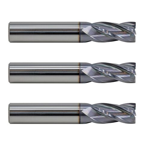 3 قطع 1/4 4-فلوت 0.030 نصف قطر مطحنة نهاية من الكربيد الصلب مطلية بـ TiAlN، 3 عبوات in Kuwait