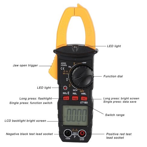 YWBL-WH ST180 CLAMP DIGITTAL Multimetere AC/DC Intelligent Voltage Meter Ammeter Voltmeter Ohmeter with Flashlight Function, NCV Induction and Display in Saudi Arabia
