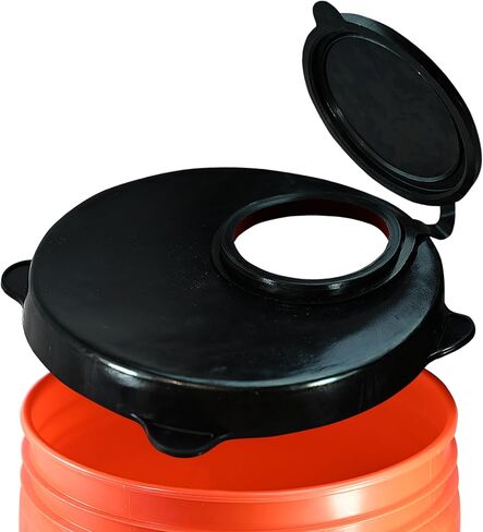 Skywin Storage Lid with Easy Pour Spout for Bucket - Grey Rubber Lid for Wood Pellet Storage Containers, Bird Seed Container, Lump Charcoal Storage (Exclude Bucket) in Saudi Arabia