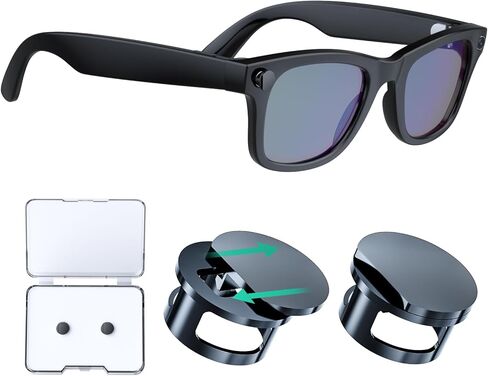 أغطية حظر مصباح LED قابلة للتعديل لـ Rayban Meta Wayfarer و Skyler وملحقات العنوانين وغطاء LED Metal Lead لنظارات الفوقية ، وضوء كتلة سهل عند التسجيل ، متاح في اليوم والليل 2pack in Kuwait