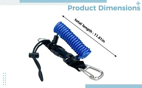 Scuba Diving Lanyard, Blue Spring Coiled With Stainless Steel Wire, Quick Release Buckle, Extends To 48 In / 122 Cm, Anti-Lost For Underwater Camera, Dive Accessories in Kuwait