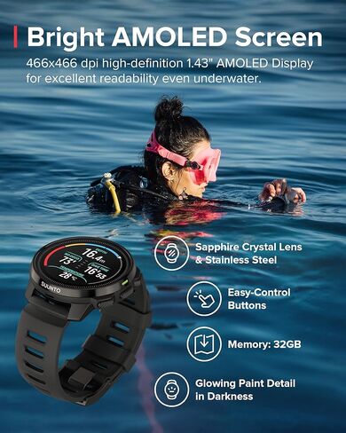 SUUNTO Ocean Dive Computer, Underwater Route Tracking Black Tank POD, Wireless Tank Pressure Transmitter in Saudi Arabia