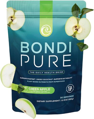 Bondi Pure - Daily Health & Detox Drink - Promote Gut Health & Energy Support During a Cleanse or Intermittent Fasting - Plant-Based Fibers, Alkalizing Super Greens - Variety Stick Pack (30 Servings) in Saudi Arabia