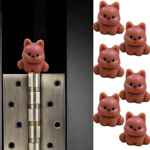 Hinge Heads Decorative Topper Set 6PCS, Home Decoration,Magnetic Hinge Head Toppers Door Hinge, Cute Mini Creative Brown Puppy Resin Ornament in Saudi Arabia