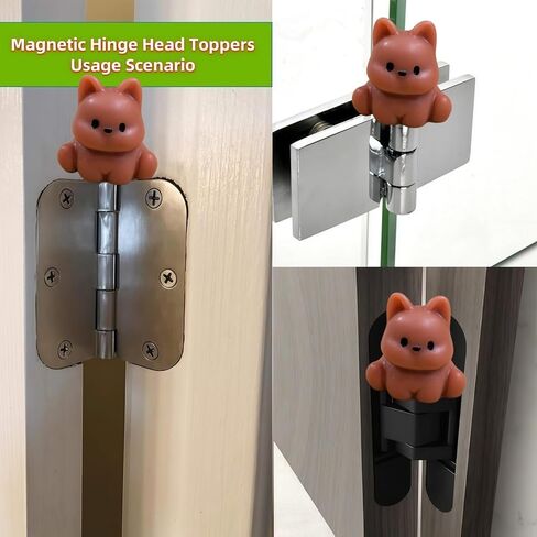 Hinge Heads Decorative Topper Set 6PCS, Home Decoration,Magnetic Hinge Head Toppers Door Hinge, Cute Mini Creative Brown Puppy Resin Ornament in Saudi Arabia