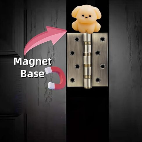 Hinge Heads Decorative Topper Set 6PCS, Home Decoration,Magnetic Hinge Head Toppers Door Hinge, Cute Mini Creative Light Yellow Small Dog Resin Ornaments in Saudi Arabia