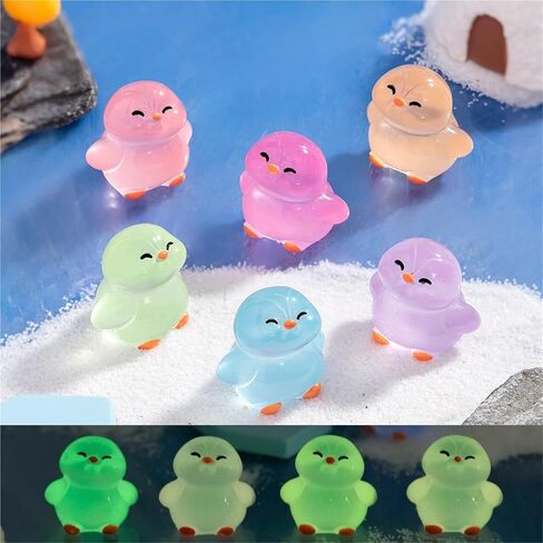Hinge Heads Decorative Topper Set 6PCS, Home Decoration,Magnetic Hinge Head Toppers Door Hinge, Cute Mini Creative Luminous Head Raising Penguin Resin Ornament in Saudi Arabia