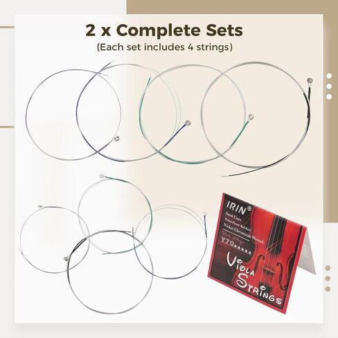 2 Sets Viola Strings - A D G C, Nickel-Plated Ball-End, Stainless Steel Core, Nickel Chromium Wound, 25.6 Inches, Instrument Replacement Parts For Viola Players in Saudi Arabia
