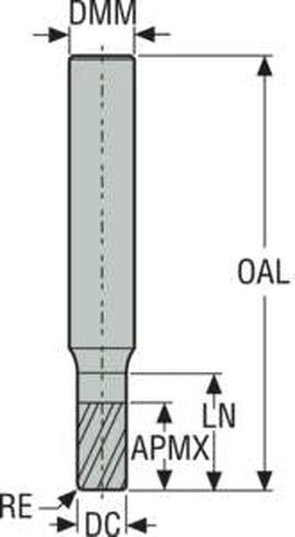 Seco Tools 03084146 مطحنة نهاية صلبة STR440.2-0.281-F2-R020.0-Z4 ALTIN، STR440.2، قطر القطع 0.281 بوصة، قطر الساق 0.312 بوصة in Saudi Arabia