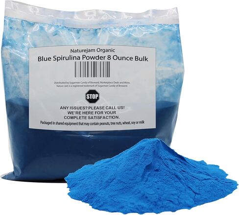 Naturejam Organic Blue Spirulina Powder 8 Ounce Bulk-Premium Culinary Grade for Smoothies in Kuwait