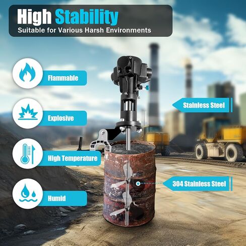 1/2HP 50 Gallon Pneumatic Bracket Mixer, Stainless Steel Automatic Paint Stirring Machine,Tank Barrel Clip Bracket Air Agitator Paint Mix Tool,Simple Operation Environmentally Friendly （US Stock） in Saudi Arabia