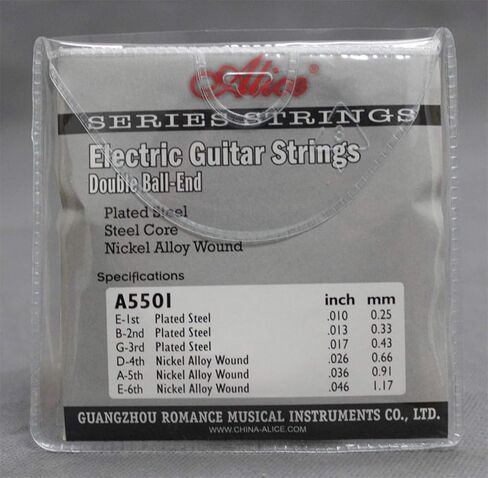 5 Packs Full Set Replacement Alice A5501 Standard Tension (010-046) Double Ball-End Steel Nickel Electric Guitar Strings For Headless Electric Guitar in Kuwait