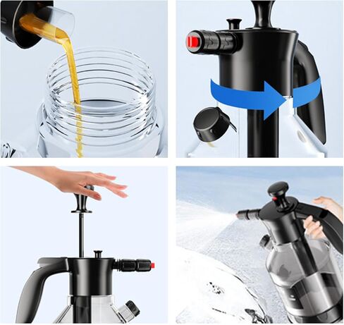 Tyenaza Hand Pressurized Spray Bottle, 2L Multifunctional Continuous Hand Pump Pressure Sprayer, Foaming Pump Sprayer for Home and Car in Saudi Arabia