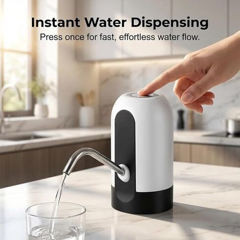 Rechargeable Electric Fluid Pump for Water and Oil, Portable Bottled USB Rechargeable Dispenser, Self-Powered Universal Oil Pump Extractor, Battery Powered, for Home, Office, Outdoor (Black) in Saudi Arabia