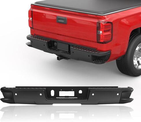MOSTPLUS Chrome Rear Bumper Assembly Compatible for 2007-2013 Chevy Silverado GMC Sierra 1500 Pickup GM1103147 no Park Assist Sensor Holes Steel Complete Back Step Bumpers in Saudi Arabia