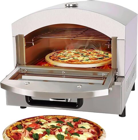 Desktop Bread Maker, Pizza Oven, Double-layer Stainless Steel Outdoor Toaster, Suitable for Party Gatherings and Cooking in Saudi Arabia