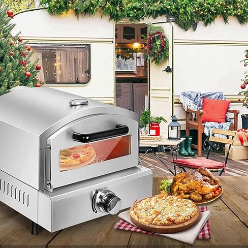 Desktop Bread Maker, Pizza Oven, Double-layer Stainless Steel Outdoor Toaster, Suitable for Party Gatherings and Cooking in Saudi Arabia