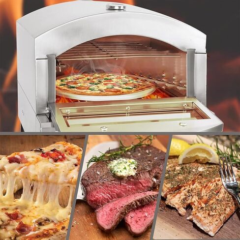 Desktop Bread Maker, Pizza Oven, Double-layer Stainless Steel Outdoor Toaster, Suitable for Party Gatherings and Cooking in Saudi Arabia