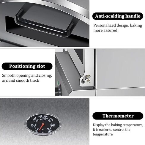 Desktop Bread Maker, Pizza Oven, Double-layer Stainless Steel Outdoor Toaster, Suitable for Party Gatherings and Cooking in Saudi Arabia