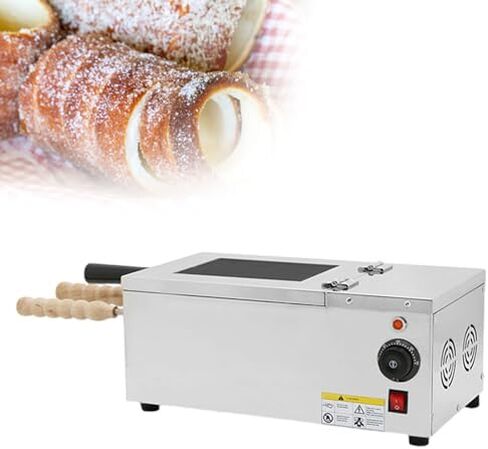 Electric Chimney Cake and Bagel Making Machine, Stainless Steel Oven with 2 Bars for Restaurants and Kitchens in Kuwait