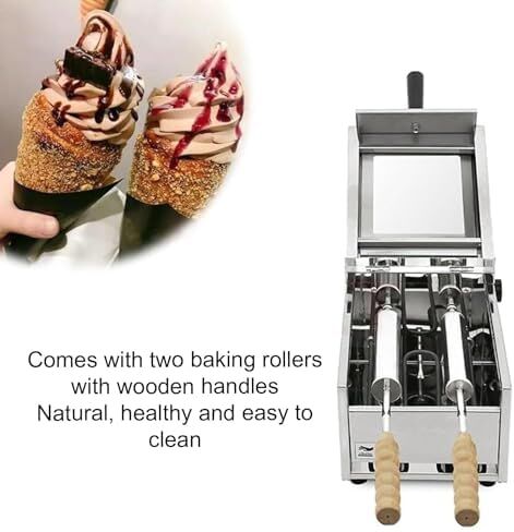 Electric Chimney Cake and Bagel Making Machine, Stainless Steel Oven with 2 Bars for Restaurants and Kitchens in Kuwait