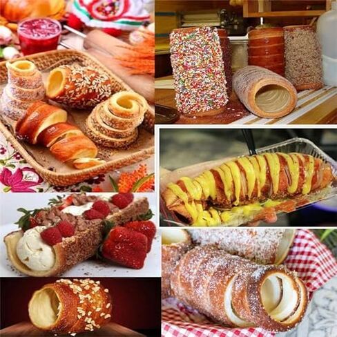 Electric Chimney Cake and Bagel Making Machine, Stainless Steel Oven with 2 Bars for Restaurants and Kitchens in Kuwait